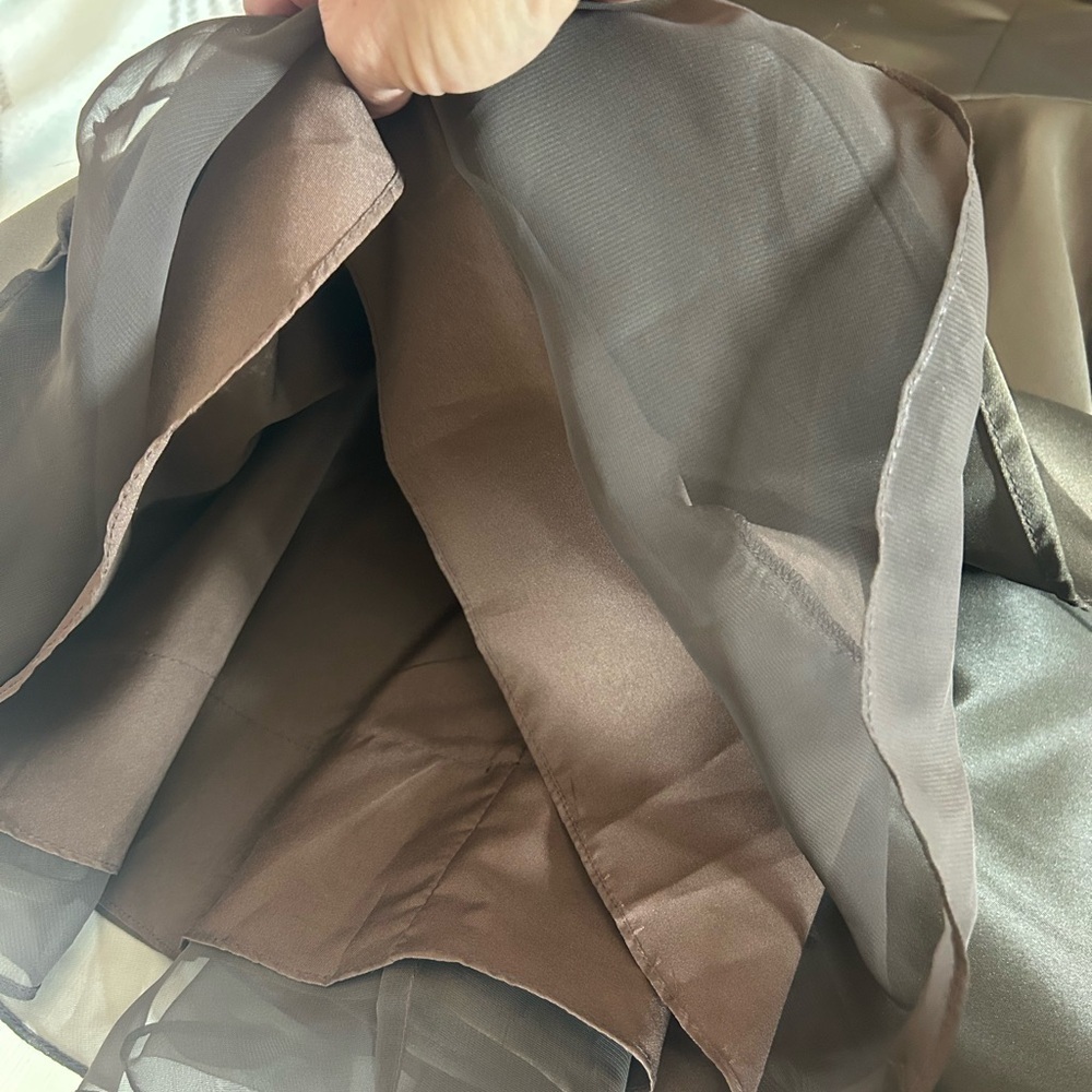 VTG Mori Lee by Madeline Gardner Sz 6 Chocolate Brown Strapless Event Dress - Picture 8 of 11